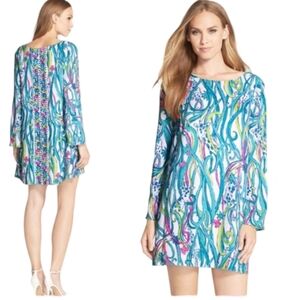 Lilly Pulitzer Collette Tunic Dress Size Small Blue Swirls EUC